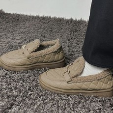 여성 외출 버클 데일리 로퍼 편안한 내피 보온 겨울 장식 신발 출퇴근 쇼핑