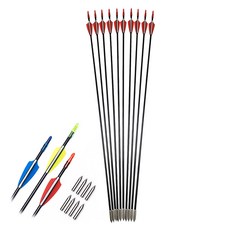 FRP 고무깃 화살 6mm 80cm 10발 세트 리커브보우 양궁 국궁 활 frp화살 초보 입문자 연습용 레저용, 레드, 1세트