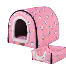 대형견 하우스 실내 개집 특대형 강아지 겨울 방한 보온 집 지붕, 6. 핑크고양이 S 38x32x27, 1개