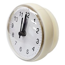 다용도 욕실용 흡착 시계 아이보리 블랙, 크림미니시계