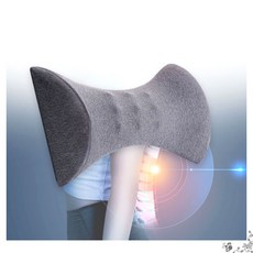 등받이 편안한 C커브 지압 자세 메모리폼 허리 쿠션 기구 교정 메모리 폼 보호 요통 완화, 다크그레이