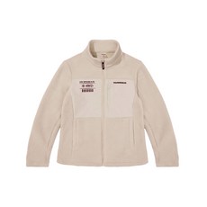 험머 H2 여성 그래픽 로고 보아 플리스 본딩 집업 자켓 아이보리