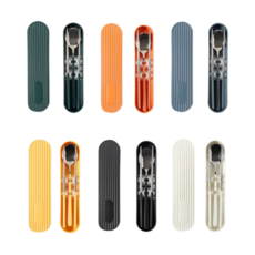 便攜式靜音便當餐具盒 露營餐具6件組, 藍色, 湯匙+筷子+收納盒, 1個