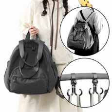 파인다즈 2way 가벼운 대용량 기저귀 가방 백팩, 블랙