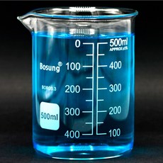 8개입 500ml 1급 내열 강화유리 실험용 눈금 비이커 실험실 측정 모듈 교구 약품 키트 도구