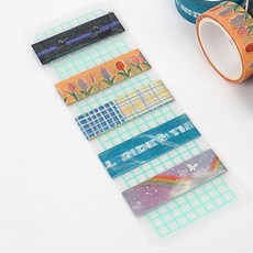 마테감개 마스킹테이프 정리 소분 보관대, 5개, 격자 랜덤