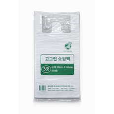 고그린 백색 손잡이 비닐봉투, 400개, 10L