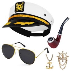 NANXJIUR 5피스 요트 캡틴 세일러 코스튬 세트 세트