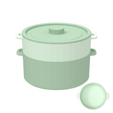 廚房矽膠微波爐蒸鍋 減脂加熱蒸飯煲 煮飯飯盒, 1個, 常規款綠色）