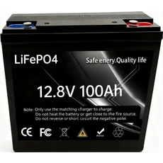 100Ah LiFePO4 배터리 신제품 12V 내장형 BMS 모터홈 태양광 시스템용 납산 완벽 대체품 6000+ 사이클, 01 12.8V 100Ah