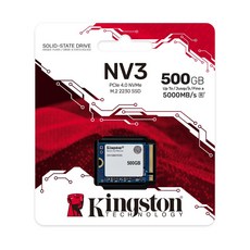 金士頓 Kingston NV3 PCIe 4.0 NVMe M.2 2230 SSD 固態硬碟, 500GB, SNV3SM3, 500GB