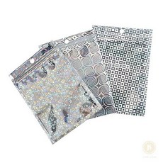 스토어-정유 걸이형 홀로그램 지퍼백 포장봉투 10x15cm 비닐쇼핑백, 원형