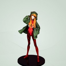 EVA福音戰士美少女手辦擺件 明日香戰鬥服連帽外套動漫手辦模型
