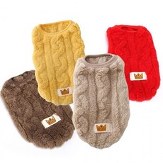 플란넬강아지겨울옷 강아지옷 소형견 강아지니트, 1개, 브라운