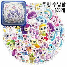 티니핑 스티커 캐리어 방수스티커 리무버블 꾸미기 행운핑 방수 꾸래핑 여자아이 선물, 160개, 하츄핑