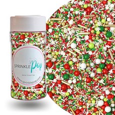 스프링클 팝 크리스마스 매직 스프링클 믹스| 빨강 초록 흰색 Sprinkle Pop Christmas Magic Sprinkle Mix| Red Green White Sprinkl, 4 Ounce (Pack of 1), 1개, 113g