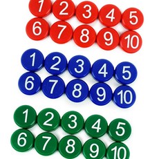 숫자 자석 1-10 홀더 학습교구 공부 마그넷 메모자석 놀이, 빨강, 1개