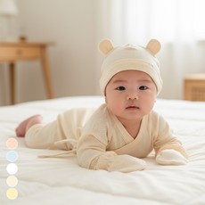 출산백일선물 신생아 아기 3종 필수 세트 배냇가운