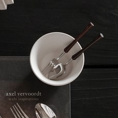 304不銹鋼 餐刀 420不鏽鋼 甜品叉 mooin 木丼木柄餐具 甜品勺 Woody 餐勺 餐叉, 1個, 點心匙