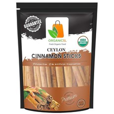 시나몬 스틱 전체 93.6g(3.3온스) 재밀봉 가능한 파우치 USDA GMO 프리 스리랑카산 향신료 차 베