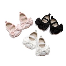 미소KC 리본파티슈즈(베베)<br><화이트/핑크/블랙><br>*11cm(0~6m)~13cm(12~18m)*