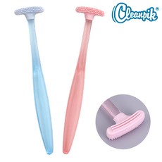 클린픽 양면 혀클리너 실리콘 백태 설태 제거, 블루, 1개, 7g