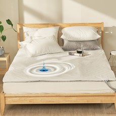 소중한가족 넬리 방수 전기매트 전기장판 온수매트 커버 S SS Q, 화이트