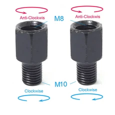 페어 블랙 오토바이 미러 어댑터 M10 M8 변환 볼트 시계 방향 오른쪽 왼쪽 스레드, 07 2x M8M10(LR)