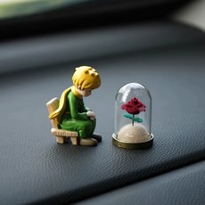 인형 레몬티 어린왕자 악세사리 장식 책 대시보드 차량용, 1개, 게임하는왕자+누운 빨간 여우+노란 소파+테이블