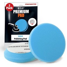 Menzerna 8.9cm(3.5인치) 2X 프리미엄 폴리싱 패드 마감 I 고광택 마감 버퍼 패드 I 바디 리페어 버핑 및 폴리싱 I 안전 가장자리 포함 벨크로 부착 I 세, Waxing