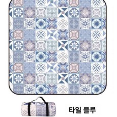 머스코 디자인 방수매트 피크닉 돗자리 캠핑매트 30 NSI, 1개, 타일 블루 300x200cm