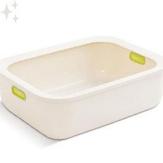 반려묘 오픈형 화장실 베이지 모래 박스 배변 훈련 위생 관리 실내 사육 필수 용품, 1개