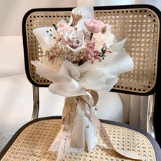 大地農園 永生花花束 日本進口不凋花 附手提袋 畢業情人節母親節禮物, G.溫柔卡其粉