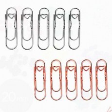 다이어리 노트 하트클립 5p 볼펜 꽂이 홀더 고정펜홀더, 실버