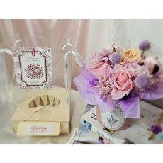 핑크 용돈 캐리어 천일생화 부모님선물 여친 선물 기념일 선물 용돈 꽃박스, 핑크캐리어 용돈박스, 1개
