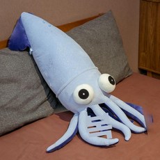 갑오징어 대형 인형 유니크한 감성 동물 물고기인형 귀여운 선물, 90cm, 1개, 블루