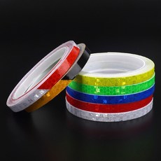 [사마누] 안전반사테이프 안전모식별띠 야간라이딩반사스티커 PVC 반사 테이프 1cm x 8M, 화이트