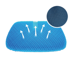 [1+1] 쿨링방석 사계절방석 실리콘방석 통풍방석 벌집모양 젤쿠션방석 (6색상), 블루 (1+1)