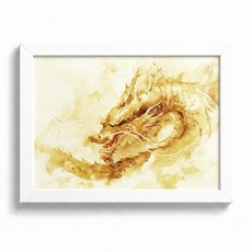 만사형통 황룡 액자 용 재물운 출세 번영 소원성취, 화이트