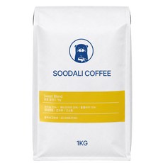 수달리커피 고소한 달콤 블렌딩 커피원두 홀빈(분쇄안함), 1개, 1kg