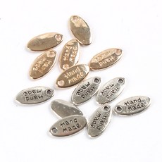 펜던트 레터링_미니 메탈 악세사리 부자재 팔찌 만들기 재료 참장식, B0365. 실버, 1세트, 타원