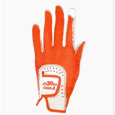 Fit39 涼爽款 Cool II高爾夫手套 白底 透氣舒適 防滑耐磨 提升握桿穩定性, 白橘S（左）, 1個