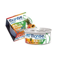 Monge 瑪恩吉 優鮮蔬果貓餐罐 鮪魚+綜合水果, 24個, 瑪恩吉 水果貓罐80g-鮪魚+綜合水果