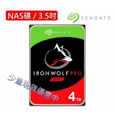 Seagate希捷 4TB 那嘶狼 IronWolf Pro NAS 專用硬碟, 桌上型
