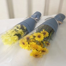 오후의 꽃 생화 꽃 한송이 카네이션 장미 칠순 돌 답례품 선물, 1개, 소국 연한색