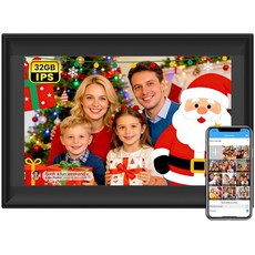YENOCK 10.1인치 Wi-Fi 디지털 사진 액자 32GB, 10.1 Inch, Black