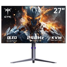 KTC 27인치 게이밍 모니터 1440P 커브드 모니터 180Hz 144Hz 2K 1500R 1ms FreeSync / G-Sync 호환 DisplayPort /, 27 inch, QHD IPS 120Hz