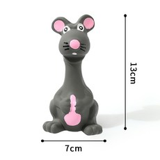 DZER 내구성 강한 발음 고무 개 장난감 쥐 모양 물어 뜯기 장난감 애완 동물용, 대형