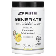 커틀러 뉴트리션 제너레이트 슈페리어 BCAA & EAA 인퓨전 사워 레모네이드 366g, 3개, 365g