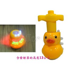 寶貝玩具屋 聲光超可愛黃色小鴨七彩閃光陀螺組, 1個